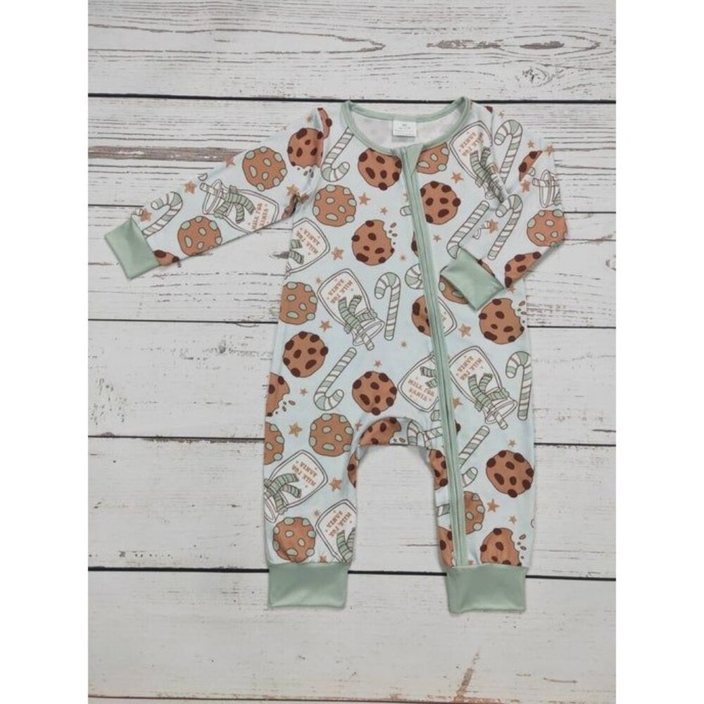 Christmas-Themed Toddler Pajama With Cookie & Candy Cane Print - Size 2T - 95% C